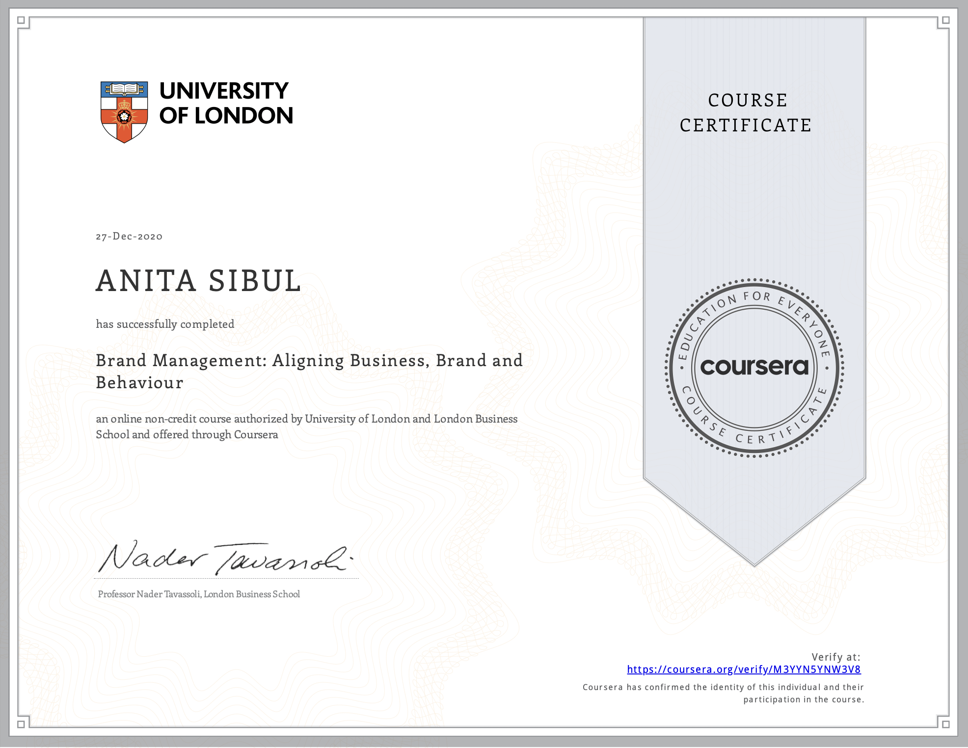 University of London tunnistus